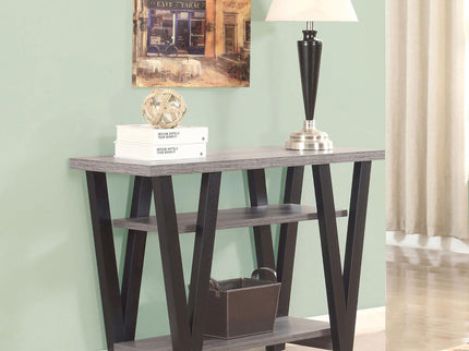 Rectangle Sofa Table With V Line Design - Gray