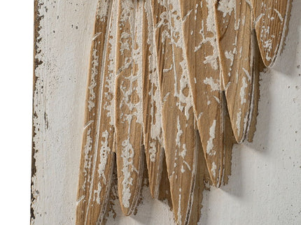 Feather Wing Wall Panels With Distressed, Rectangle Hanging Wall Art (Set of 2) - Multicolor