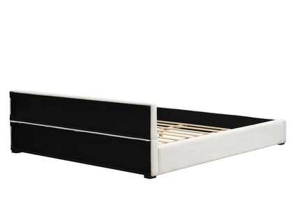 Elegant Wide Edge Bed With Soft Upholstered