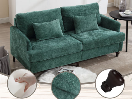 Mid Century Modern Fabric Loveseat Sofa, 2 Seat Upholstered Couch
