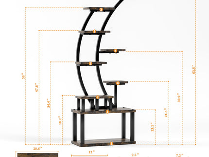 9 Tiered Indoor Plant Stand With 5 Adjustable Grow Lights
