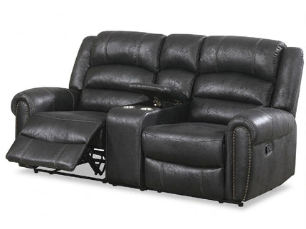 Power Reclining Loveseat With USB Port And Cup Holder Console - Black