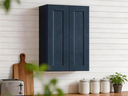 Shaker Wall Cabinet With Soft Close Hinges, Adjustable Shelves, Double Door