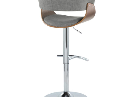 Vintage Mod - Mid Century Modern Adjustable Height Barstool With Swivel With Rounded T Footrest (Set of 2)