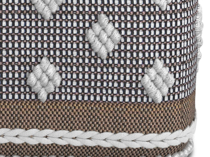 Mapleton - Outdoor / Indoor Pouf - Beige Gray / White