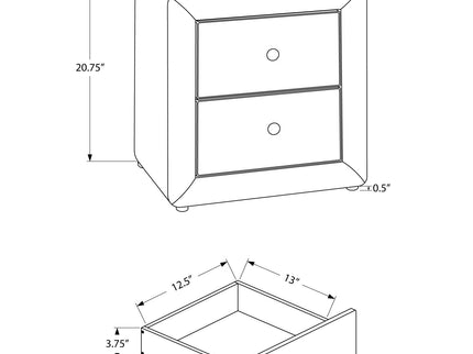Nightstand, Storage Drawer Versatile Use, Upholstered, Transitional