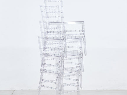 Welding Chair, Dining Chair, Plastic Seat (Set of 4) - Transparent
