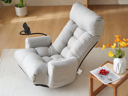 Adjustable Swivel Lounge Chair With 360 Degree Rotating Seat And Headrest Support