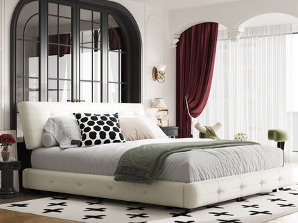 Tufted Headboard With Extra-Large Ultra-Soft Cloud Pillow Design