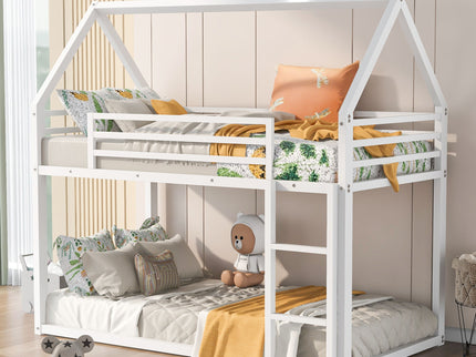 House Bunk Bed With Built In Ladder