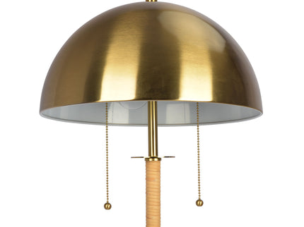 Allure - 2 Light Floor Lamp, Gold, Natural Tube, Double On / Off Pull Chain - Gold / Rattan