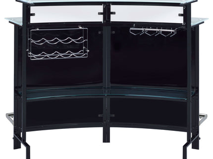 Keystone - Home Bar With Stemware & Wine Storage - Black