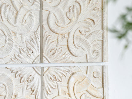 Distressed Wooden Square Wall Panels (Set of 4) - White