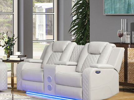 Benz - Power Reclining Loveseat With LED Lighting And Built In USB
