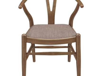 Guinea - 5 Piece Dining Set With Round Table And Upholstered Chairs - Walnut