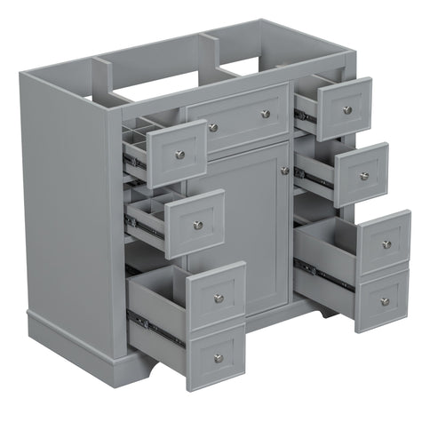 Modern Bathroom Vanity Base Only With 1 Cabinet And 6 Drawers