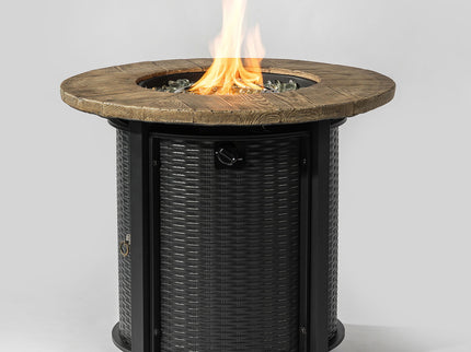 Propane Gas Fire Pit Table, 50000 Btu Round Steel Fire Pit