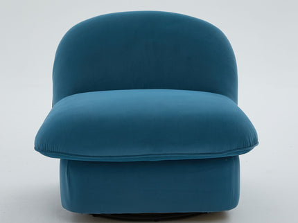 Pumpkin Shaped Swivel Accent Chair, 360 Degree Rotation For Living Room