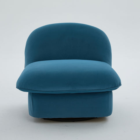 Pumpkin Shaped Swivel Accent Chair, 360 Degree Rotation For Living Room