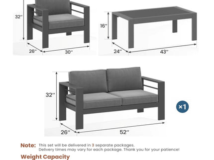 Outdoor Patio Set All-Weather With Thick Cushions