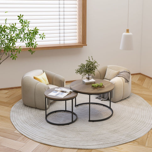 Round Nesting Coffee Table (Set of 2)