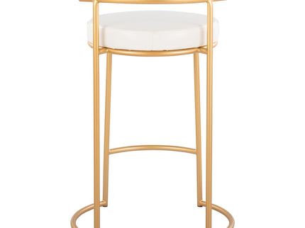 Fuji - Round Contemporary Fixed Height Counter Stool (Set of 2)
