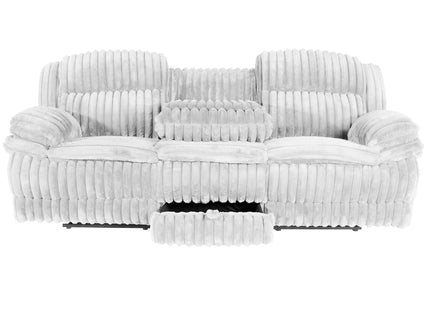 Motion Recliner Sofa With Fold-Down Table, Manual Recline, Charging Station & Cup Holders