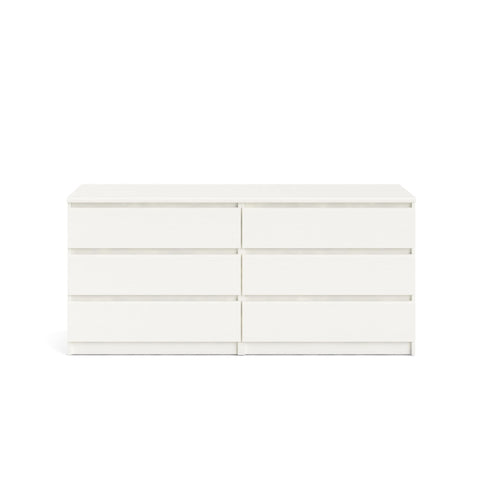 6 Drawer Double Dresser For Bedroom Living Room Hallway - White