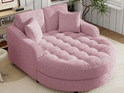 Modern Chaise Lounge Upholstered Sofa Couch With Tufted Seat And Detachable Pillows For Living Room