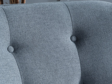 Modern Arm Chair With Tufted Back And Wooden Legs