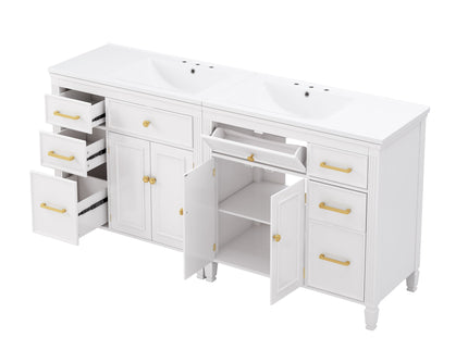 2 Piece Freestanding Bathroom Vanity Set With Sink Top, Reversible Dual Layout