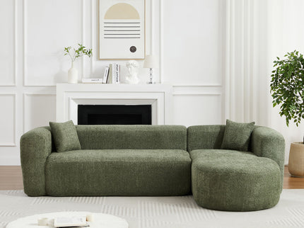 L - Shape Boneless Cloud Couch With 2 Throw Pillows For Living Room