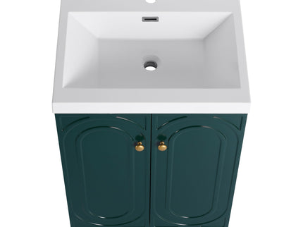 Contemporary Freestanding Bathroom Vanity With Resin Sink & Soft-Close Cabinet Doors