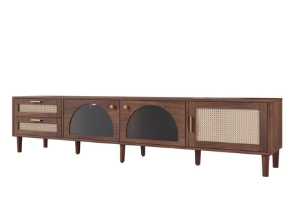 TV Stand With App-Controlled LED Lights, 2 Drawers & Door Storage