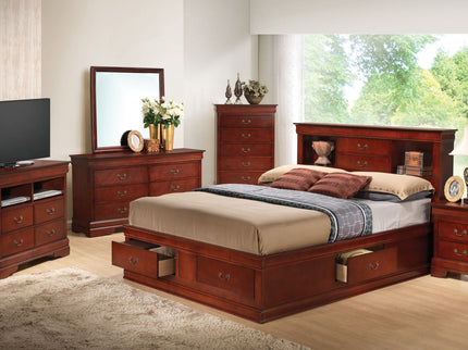 Traditional Style Bookcase Storage Bed