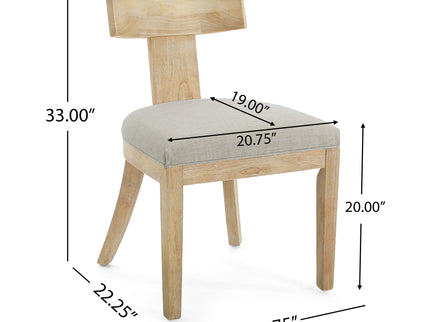 Contemporary Fabric Upholstered Side Dining Chairs Set With Curved Back