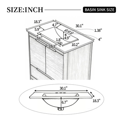 Softened Modern Bathroom Vanity With Sink
