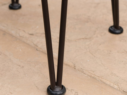 Outdoor Barstool With Angled Metal Legs - Brown