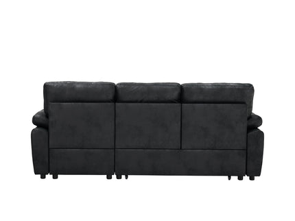 Convertible L - Sectional Sofa Bed With Storage Chaise And Padded Armrests