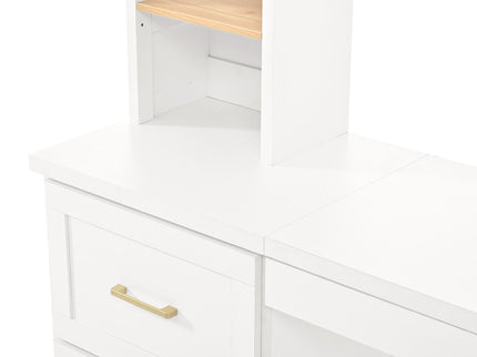 Computer Desk With Hutch, Workstation With Desk Grommet & Keyboard Tray