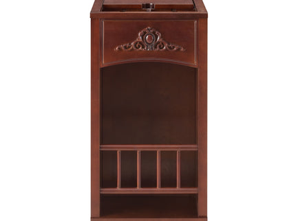 Traditional End Table With Charging Station, Narrow Side Table With USB Ports And Outlets - Red Walnut