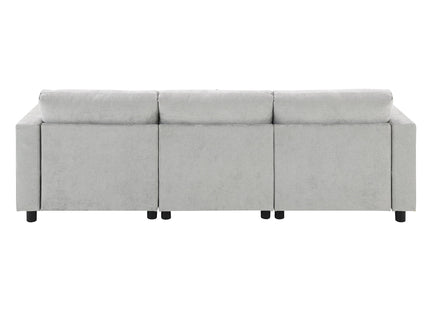 Modular Sectional With Storage Pockets, 5 Seat U Shaped Couch Set With Pillows, Free Combination Modern Cloud Sofa With 2 Movable Ottoman