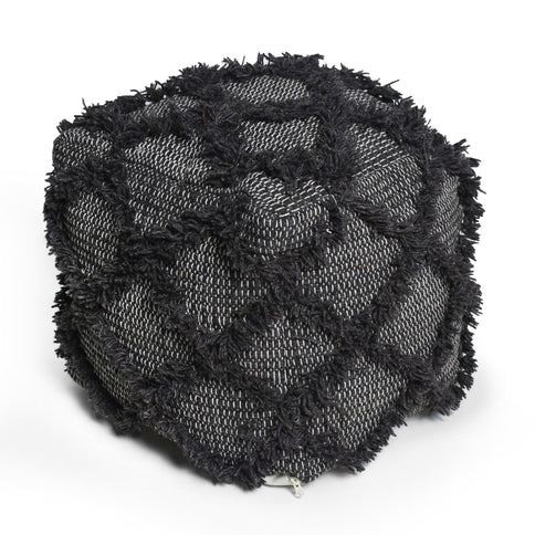 Jumanji - Handcrafted Wool And Cotton Pouf - Brown