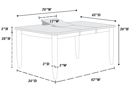 Dining Table With Built In Butterfly Leaf, Rectangle Shape, Extendable - Espresso