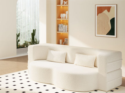 Modern Floor Sofa With 2 Pillows, Twin Size For Living Room