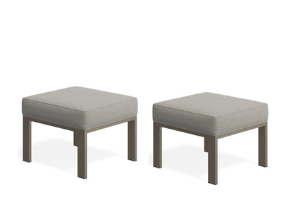 All-Weather Patio Ottomans With Thick Cushions (Set of 2)