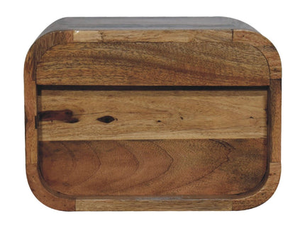 Floating Open Curve Nightstand - Oak