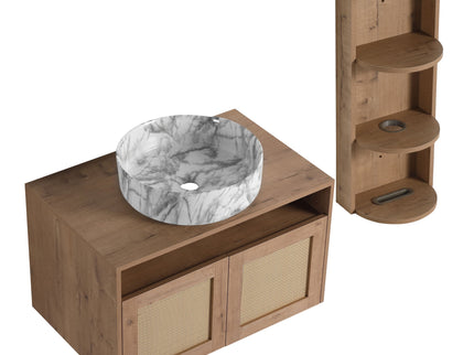 Bathroom Vanity & Art Sink And Storage Rack, Float Mounting Design