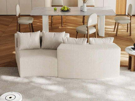Curved Sectional Sofa With 4 Pillows, Modular Semi Circular Design