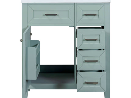 Modern Bathroom Vanity With Sink Combo, 3 Drawers, Undermount Drop-In Sink